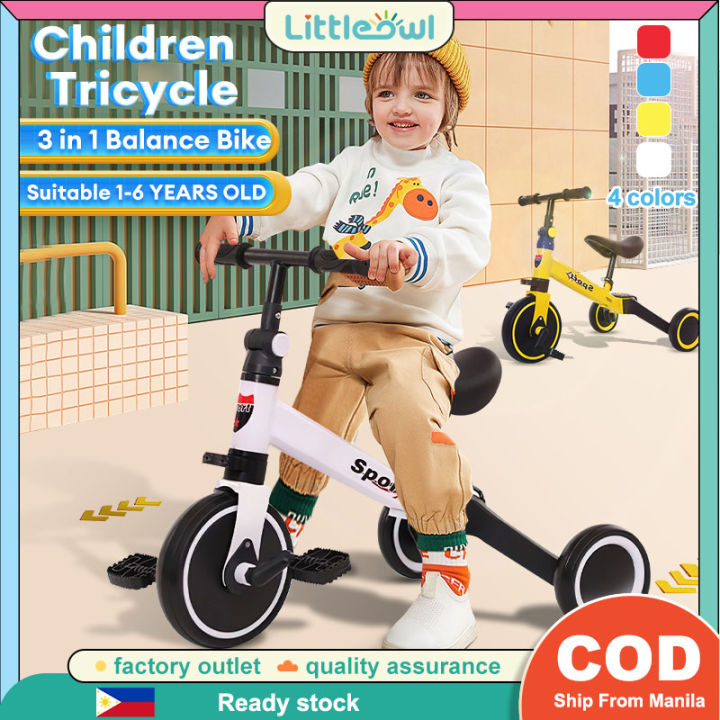 Kids Bike Balance Tricycle Baby Walker Children Multifunction Tricycle