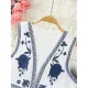 Vintage Embroidered Women's Vest Cardigan Loose-Fit Shoulder Top Summer New Style Korean Version Sleeveless Clothing. 