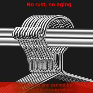 304 Windbreak Windproof Hanger Buckle Stainless Steel Coat Hanger Outdoor Anti-Drop Clothes Hanger Blow-Proof Hanger