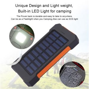 solar powerbank 50000mah original fast charging 3-in-1 built in cable power bank apply huawei ，20000mAh/50000mAh/100000mAh Solar Power Bank