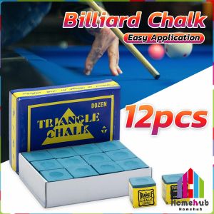 HB 12Pcs/set Billiard Chalk Original Snooker Billiard Chalks Blue Pool Cue Chalk