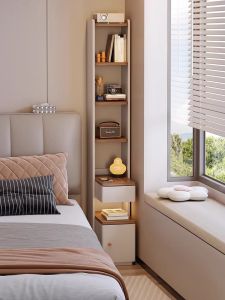 YANGYING | Bedside Cabinet Shelf Integration High Cabinet Storage Small Apartment Organization