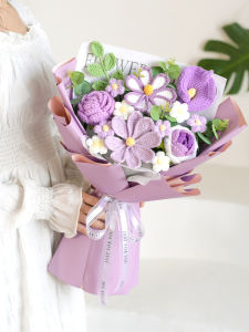 Modern Style Hand Knitted Gesang Flower Bouquet Creative Graduation Gift Handheld Finished Product Indoor Decor Artificial Flower