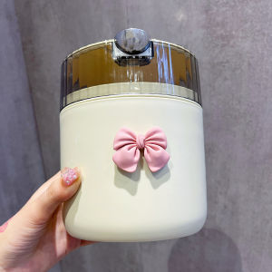 Luxurious Desktop Trash Can High Aesthetic Value Home Use Book Desk Cute Small Size Fruit Skin Storage Barrel Press Type Lid