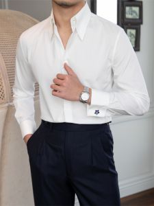 Áo Sơ Mi Dài Tay Trắng Cổ Anh Pháp Chống Nhăn