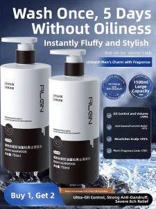 Algn | Mens Anti-Dandruff Deodorizing Shampoo Set 750ml Cleanse Oily Scalp Relief Brand Authentic Bath Gel Combo Hair Care Products