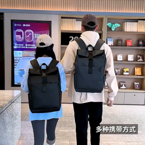 Penutup gulung kalis air berbasikal beg galas dwi-bahu beg komuter perniagaan komputer 15.6 inci