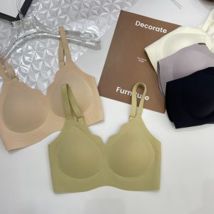 Third Generation Backless Bra Queen Bomb Style Naked Jelly Lifting Side Gathering Anti-Sagging Bra Nylon Material Fixed Strap