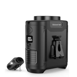 10000mAh Portable Outdoor Waist Fan Hanging Neck Strong Wind with Power Bank LED Lighting for Emergency Sports Outdoor Working