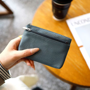 2025 New Fashion Genuine Leather Coin Purse Womens Simple Three Zipper Small Money Bag Top Layer Cowhide Card Holder Coin Bag