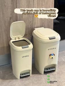 XIAOHUANGLU | Large Capacity Covered Trash Can for Multiple Rooms