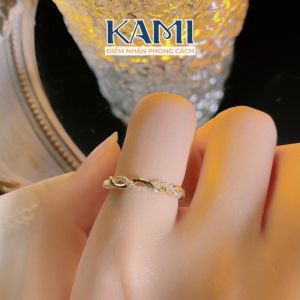 Nhẫn tết xoắn 2 hàng bền màu Kami trang sức sỉ NX39