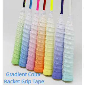 Gradient Color Tennis Racket Grip Tape Sweat-Absorbent Tennis Overgrip Tapes Anti-Slip Sweat Band Badminton Pickleball Racket