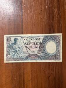 Uang Kertas 10 Rupiah 1958 Seri Pekerja Koleksi Kuno