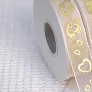Gold Foil Printed Organza Ribbon 10 Yards 2.5CM for Flower Bouquet Gift Box Wedding Party DIY Decor