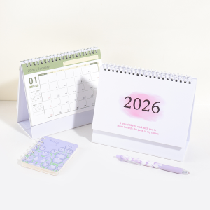 New 2026 Desk Spiral Calendar Monthly Daily Planner for Time Management Office Home Table Top Calendar Simple Cover