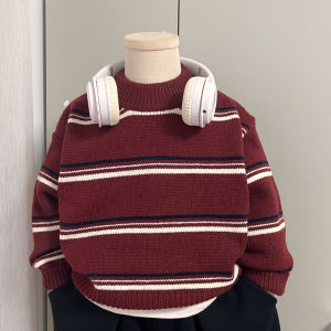 Boys Red Festive Sweater Knitwear