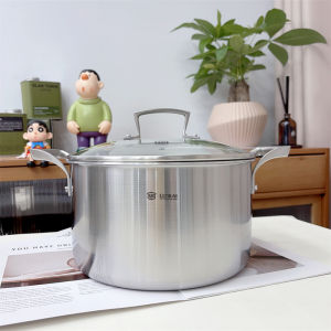 Large Capacity 18/10 Stainless Steel Multifunctional Steamer Pot Three-layer Steel One-piece Molding Water Boiling Pot