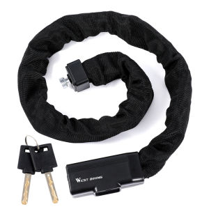 West Biking | WEST BIKING Bicycle Steel Chain Lock with Key Duty Anti-Theft Portable Security Lock for Bike Scooter Motorcycle Outdoor Cycling
