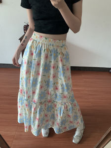 Váy Midi Chữ a Họa Tiết Hoa Mùa Hè Cho Nữ Váy Xếp Ly Cạp Cao Dáng Rộng Họa Tiết Hoa Mặt Trời Váy Đi Làm Thường Ngày