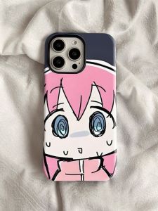 Cute Rock Girl Anime Phone Case Two-In-One Film Shell for Apple And Huawei Phones Full Protection Customizable Design