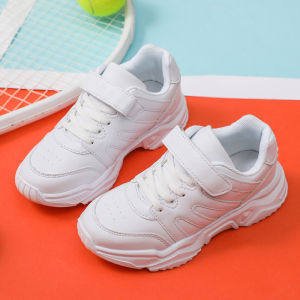 25 New Year childrens white shoes boys white sports shoes kindergarten students travel shoes big childrens and girls running shoes