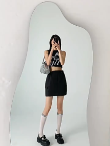 Womens Retro Casual Sporty Drawstring A Line Cargo Mini Skirt