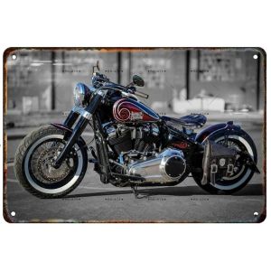 CIFbuy | CIFBUY Vintage Motorcycle Metal Tin Sign Retro Classic Motorbike Wall Art Aluminum Wall Plaque Decor
