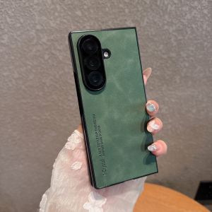 Luxury Leather Phone Case For Samsung Galaxy Z Fold 8 7 6 5 4 3 W26 Shockproof Frosted PU Sheepskin Leather Folding Back Cover