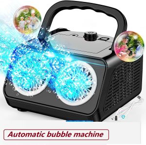 Automatic Bubble Machine Upgrade Bubble Blower with 2 Fans50000+ Bubbles Per Minute Bubbles for Kids Portable Bubble Maker