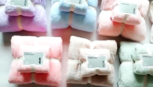 K&K 2 in 1 Classic-a High Quality Super Soft Microfiber Stripe Bath Towel & Hand Towel Gift Set