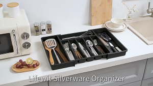 【SG Stock】Kitchen Expandable Cutlery Organizer/ Tableware Storage/Extendable Utensil Tray for Kitchen Extendable Utensil Organizer/ Cutlery Drawer Organizer