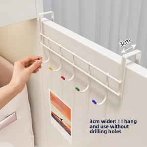Cabinet Door Color Double-sided Hook Key Rack Behind Dormitory Door No Punching Bathroom Bathroom Wall Towel Bath Towel Rack