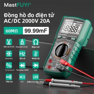 Máy Đo Vạn Năng Kỹ Thuật Số MASTFUYI FY890C PRO 6000 Đếm True RMS 2000V AC/DC 20A Tích Hợp Chức Năng Đo Nhiệt Độ Dành Cho Thợ Điện Năng Lượng Mặt Trời Khai Thác Mỏ