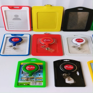 Gantungan Yoyo Id Card Putar Stainless Air Asia + Tempat/Holder Id Card