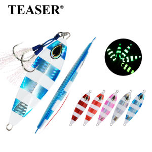 TEASER J1 40g -250g Luminous Metal Jig Wobbler Deepsea Fishing Metal Micro Jig Slow Jigging Hard Bait Spoon Metal Lure