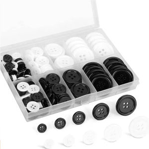 Garment Accessories 160pcs black and white suit button Round Plastic Resin Button 4 holes Craft Sewing Childrens Garment Sewing