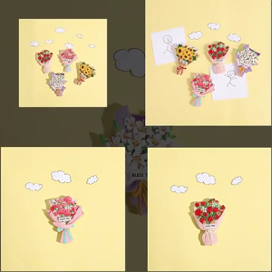 [SG Stock]3D Resin Fridge Magnet for House/Office/Kitchen Flower Refrigerator Magnets Teachers Day Gift