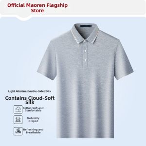 MiiOW | SILK-blend Business Short-sleeve POLO T-shirt