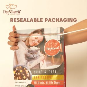 PetMarra Raw Chunks Recipe Adult Cat and Kitten Dry Food Surf and Turf Flavor 5kg