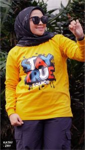 KAOS ZOLAQU TERBARU 2024 PAKAIAN WANITA LENGAN PANJANG ATASAN JUMBO OFFICIAL STORE AGEN RESMI KUNING