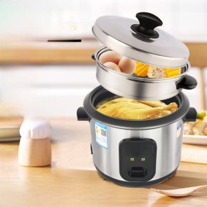 Small 5L Multi-Function Stainless Steel Old Style Rice Cooker Electric Stove Top for 1-8 People Home Use Soup Cake Porridge