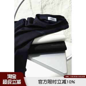 Luxurious Cloud Soft Short Sleeve T-Shirt Couple Base Shirt Fashionable Urban Style All Season round Neck Solid Color Top