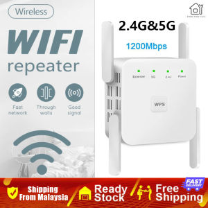 【Shipping from Malaysia】5Ghz WiFi Repeater Wireless Wifi Extender 1200Mbps Wi-Fi Amplifier Remote Wifi Signal Amplifier 2.4G WiFi Repeater