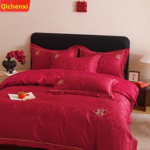 Wedding Red Cotton Comfort Bedding Set
