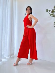 Girls Halter Wide Leg Jumpsuit Kids Casual Party Jumpsuit Elegant Sleeveless Outfit 8-12 Years