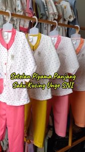 Setelan Baju Bayi Piyama Bayi Panjang Perempuan SAKU KUCING Unge 6-18 bln ZPY11
