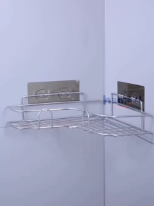 Kệ INOX Treo Góc Tường Tam Giác Dán Tường Giá Đựng Đồ Nhà Tắm Trang Nhã Kèm 2 Miếng Dán Siêu Dính