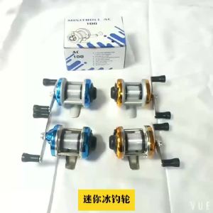 DEUKIO | Máy Câu Cá Trên Băng Mini DEUKIO AC100 Thân Kim Loại Cần Kép Máy Câu Baitcast Với Dây 90M Tay Cầm Chống Trượt Dành Cho Câu Cá Mùa Đông