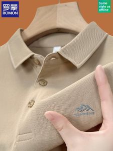 Lomond High-End Short-Sleeve Polo Shirt Mens Summer New Style Turn Collar Solid Color Casual Loose Fit Trendy Top